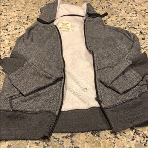 Fuzzy Long Sleeve Zip Up Jacket